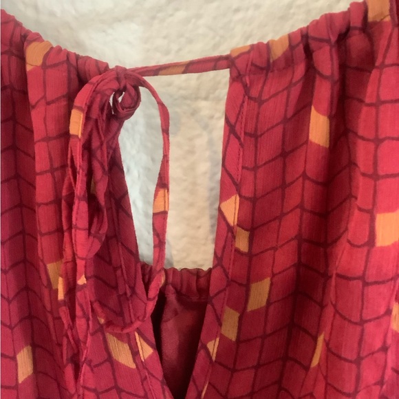 Roxy layered chiffon halter crop top blouse Sz M - Picture 9 of 12